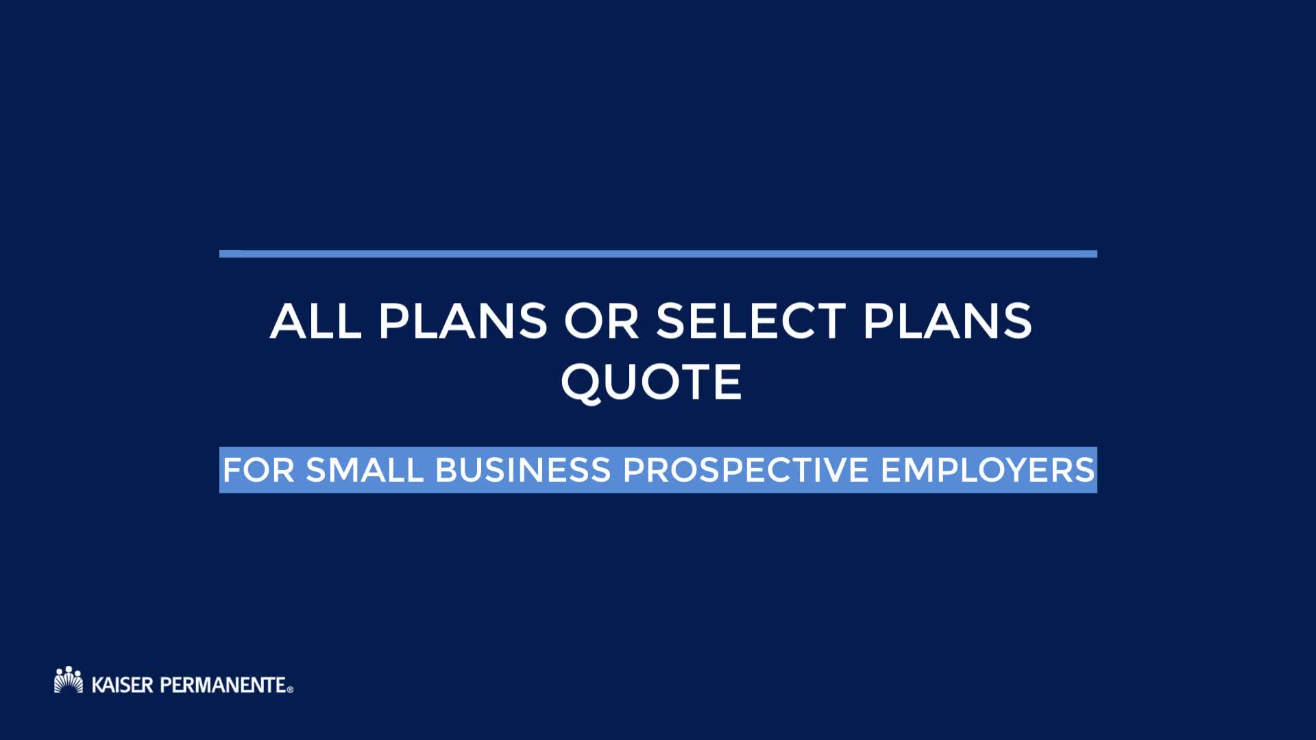 All plans or select plans quote
