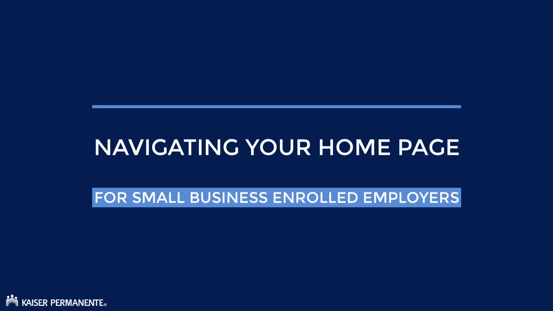 Navigating your Home page