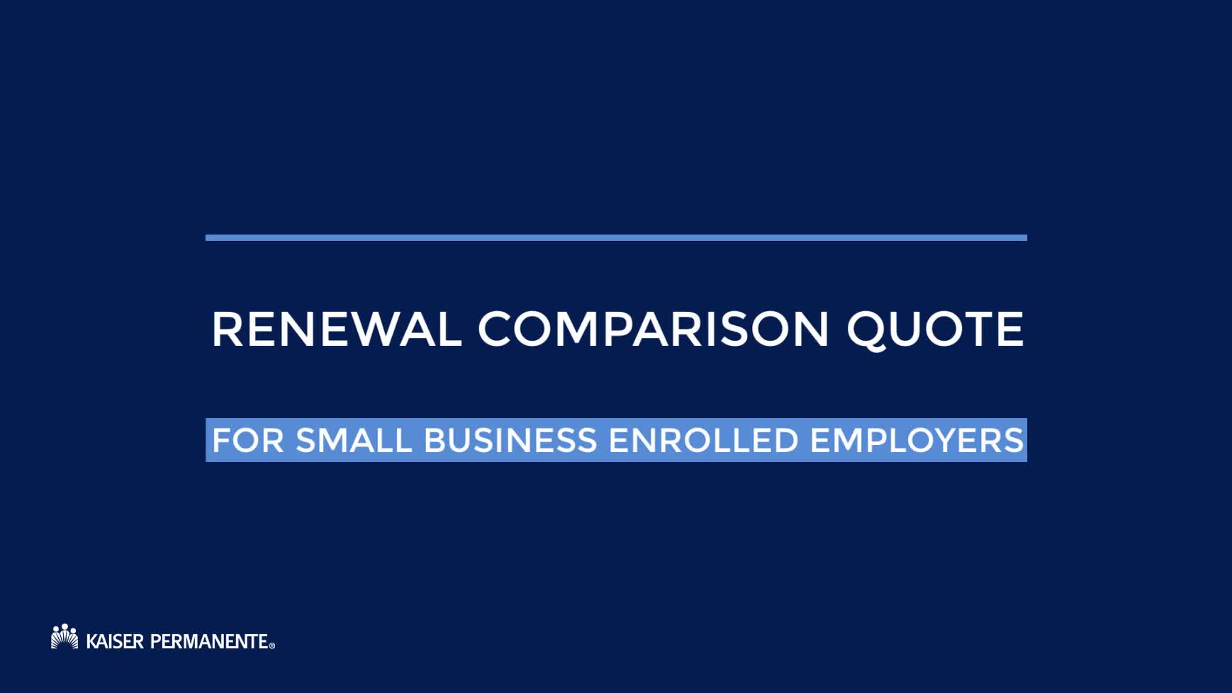 Renewal comparison quote